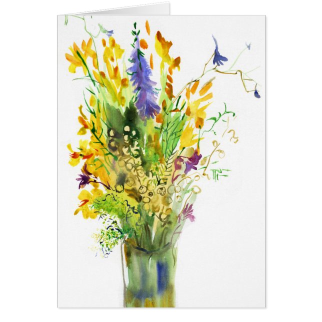 Flores silvestres. Tarjeta de arte. (Frente)