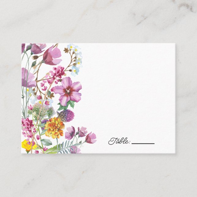 Flores silvestres | Tarjetas Boho Floral Place (Anverso)