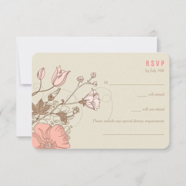 Flores silvestres - Tarjetas RSVP de boda (Anverso)