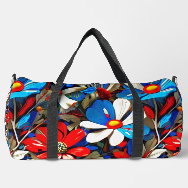 Flores silvestres vívidas Bolsa Duffel grande (Anverso)