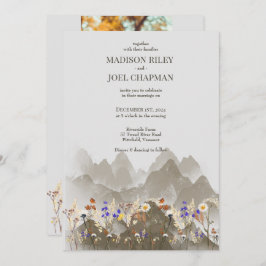 Flores silvestres y fotos Invitación a la boda