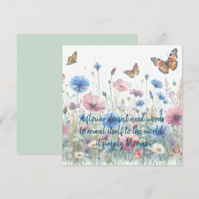 Flores silvestres y tarjeta de cotización (Anverso / Reverso)