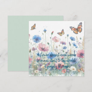 Flores silvestres y tarjeta de cotización
