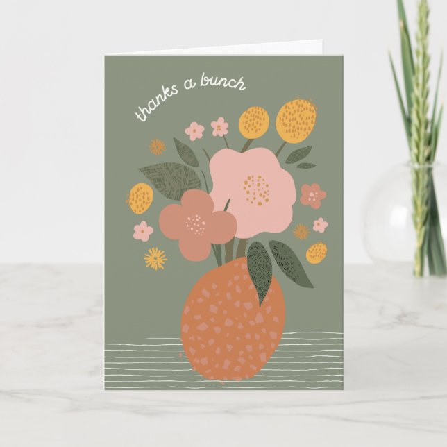 Flores simples en grano Gracias Tarjeta de felicit (Anverso)