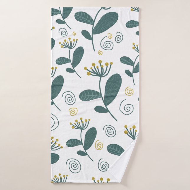 Flores sin foco en un estilo escandinavo. (Toalla de baño)