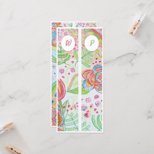 Flores singulares monogramadas Dos marcadores (Anverso/Reverso In Situ)