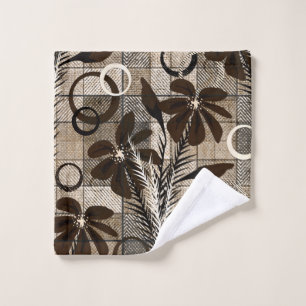 Flores sobre un fondo a cuadros en un estilo rústi