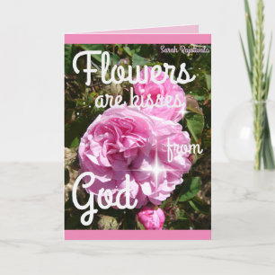 Flores son Besos Rosa Antiguo floral Tarjeta de Ro