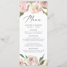 Flores sutiles | Tarjeta de menú Boda floral