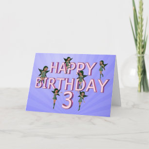 Flores: tarjeta de 3 cumpleaños