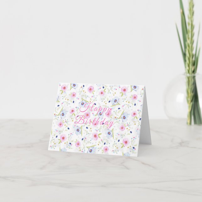 Flores Tarjeta de cumpleaños Diseño fresco (Anverso)