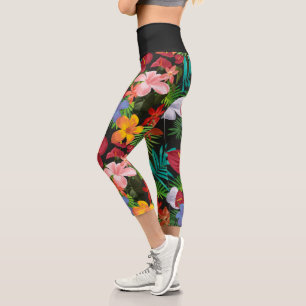 Flores tropicales de Aloha Leggings Capri