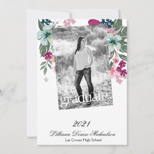 Flores tropicales de alta Invitación en blanco (Anverso)