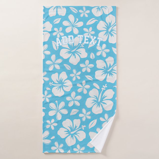 Flores tropicales de playa azul (Toalla de baño)