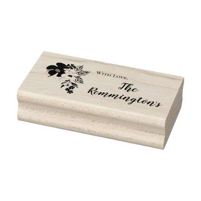 Flores tropicales de sello personalizado en ómbre  (Sello)