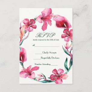 Flores Tropicales Hawaianas Elegante Boda RSVP