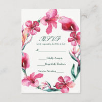 Flores tropicales hawaianas elegantes bodas RSVP