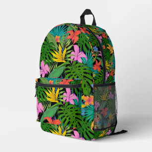 Flores tropicales, isla de palmeras cortan bolsa n