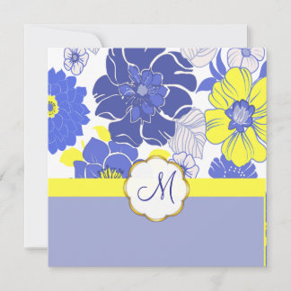Flores tropicales + monograma, invitaciones