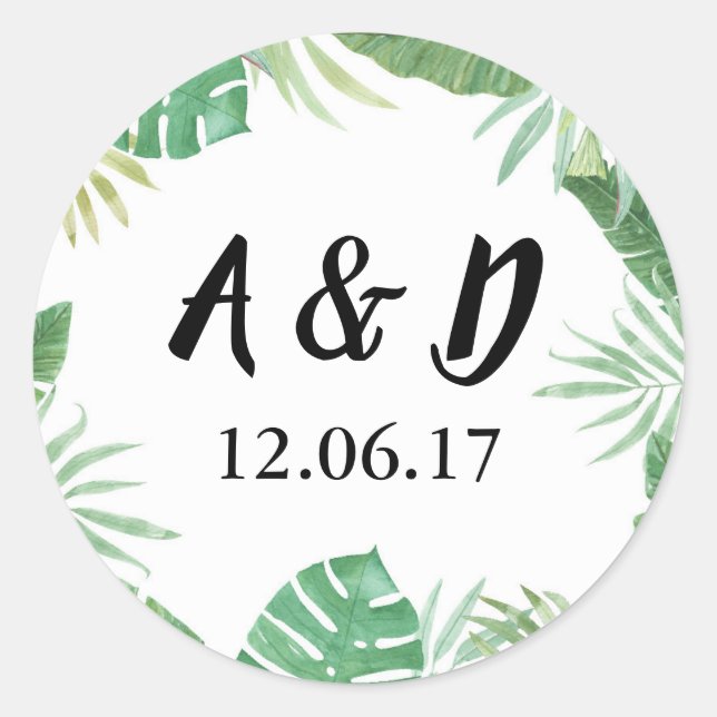 Flores Tropicales Pegatinas Rústicos Palm Leave La (Anverso)