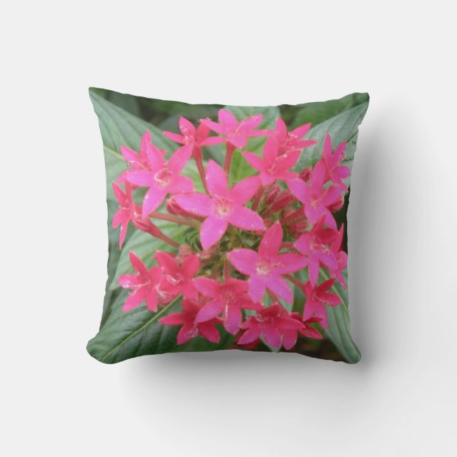 Flores tropicales rosa brillante almohada (Anverso)