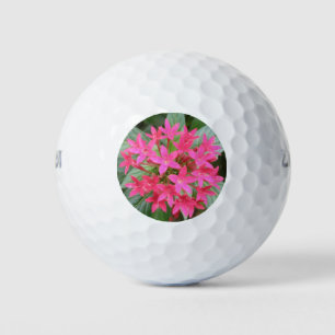 Flores tropicales rosadas brillantes bola de golf