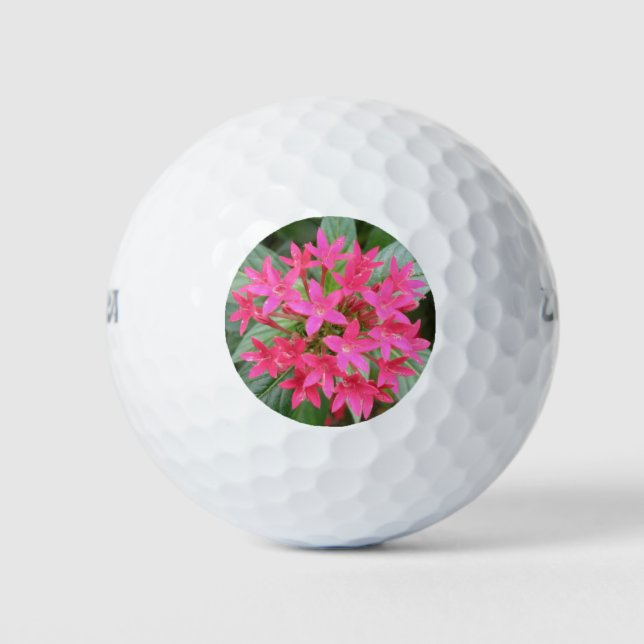 Flores tropicales rosadas brillantes bola de golf (Anverso)
