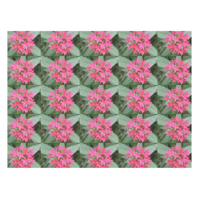 Flores tropicales rosadas brillantes manteles (Frente (Horizontal))