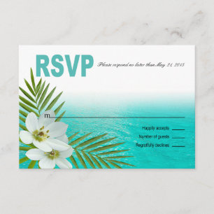 Flores tropicales RSVP de la playa de la hawaiana