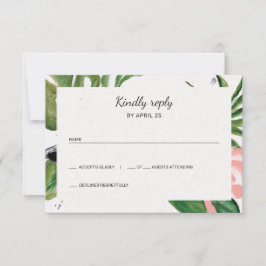 Flores tropicales simple boda RSVP