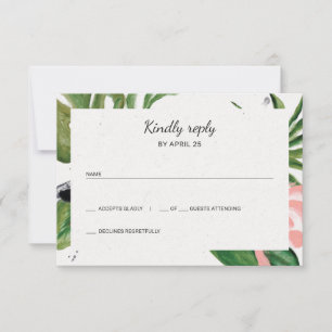 Flores tropicales simple boda RSVP