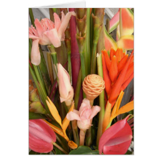 Flores tropicales - Tarjeta en blanco
