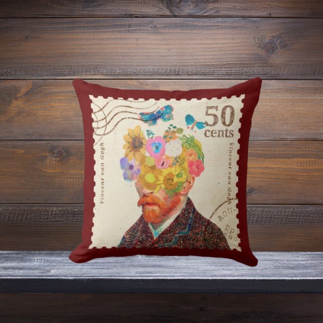 Flores Van Gogh almohada de algodón artístico (Subido por el creador)