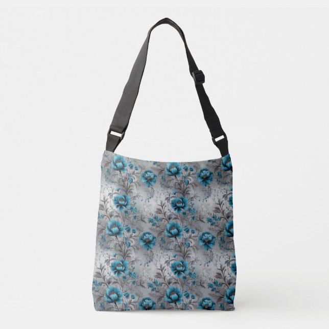 Flores Verde azuladas vibrantes: Bolsa de tote flo (Anverso)