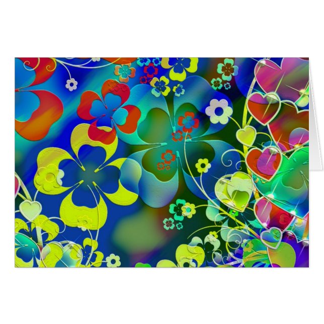 Flores verdes azules (Anverso (Horizontal))