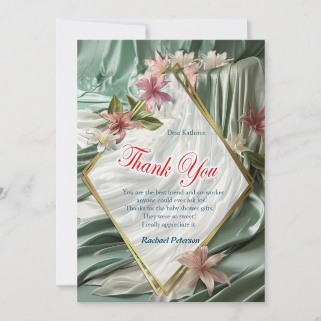 Flores verdes, crema, sedas y rosadas (Anverso)