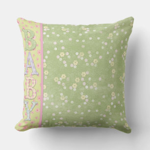 Flores verdes de Cojín decorativo de Baby Square