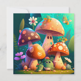 Flores verdes de hongos en el campo