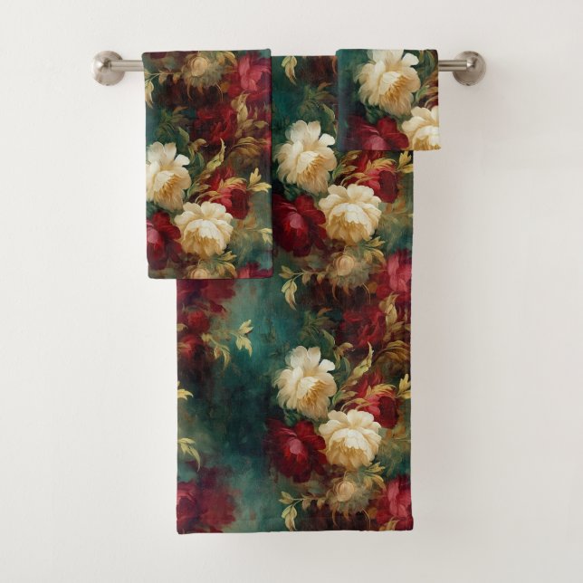 Flores verdes rojas rojas y blancas (In situ)