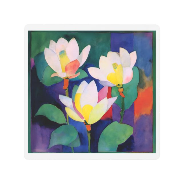 Flores vibrantes de Lotus - arte de pared acuático (Anverso)