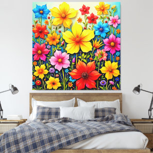 Flores Vibrantes: Jardín de Alegría Arte