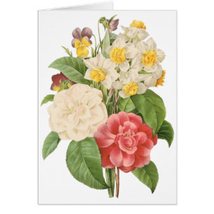 Flores vintage florales de Camelia Daffodil por Re