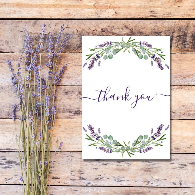Flores violeta de lavanda tarjeta de agradecimient (Subido por el creador)