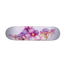 Flores violetas 7¼" Skateboard completo