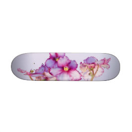Flores violetas 7¼" Skateboard completo