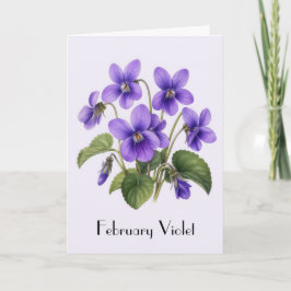 Flores Violetas de Febrero Tarjeta de Felicitación