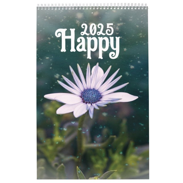 Flores violetas del calendario 2025 (Tapa)