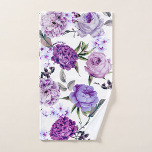 Flores violetas femeninas elegantes de la púrpura