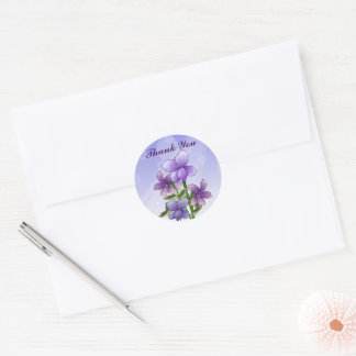Flores violetas gracias pegatinas