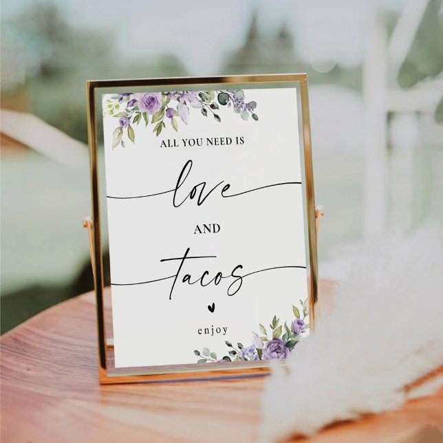 Flores Violetas Románticas Señal de Amor y Tacos (Subido por el creador)
